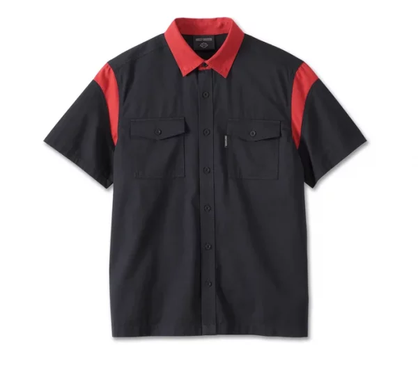 ÁO SƠ MI NAM CHÍNH HÃNG HARLEY DAVIDSON - MÀU ĐỎ-96863-23VM- SIZE S