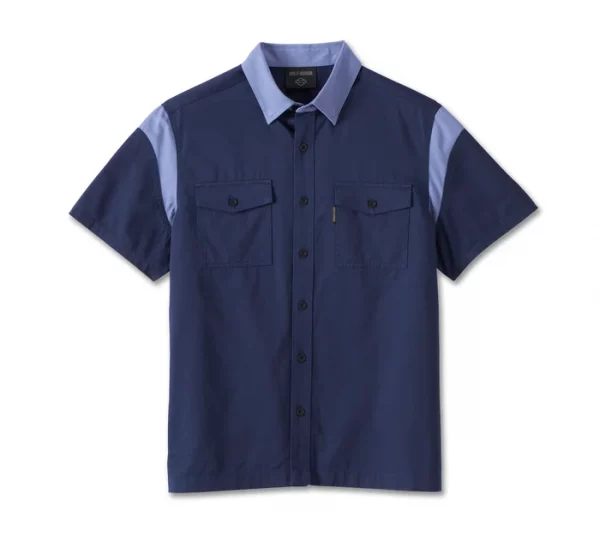ÁO SƠ MI NAM CHÍNH HÃNG HARLEY DAVIDSON - MÀU XANH -96864-23VM- SIZE S